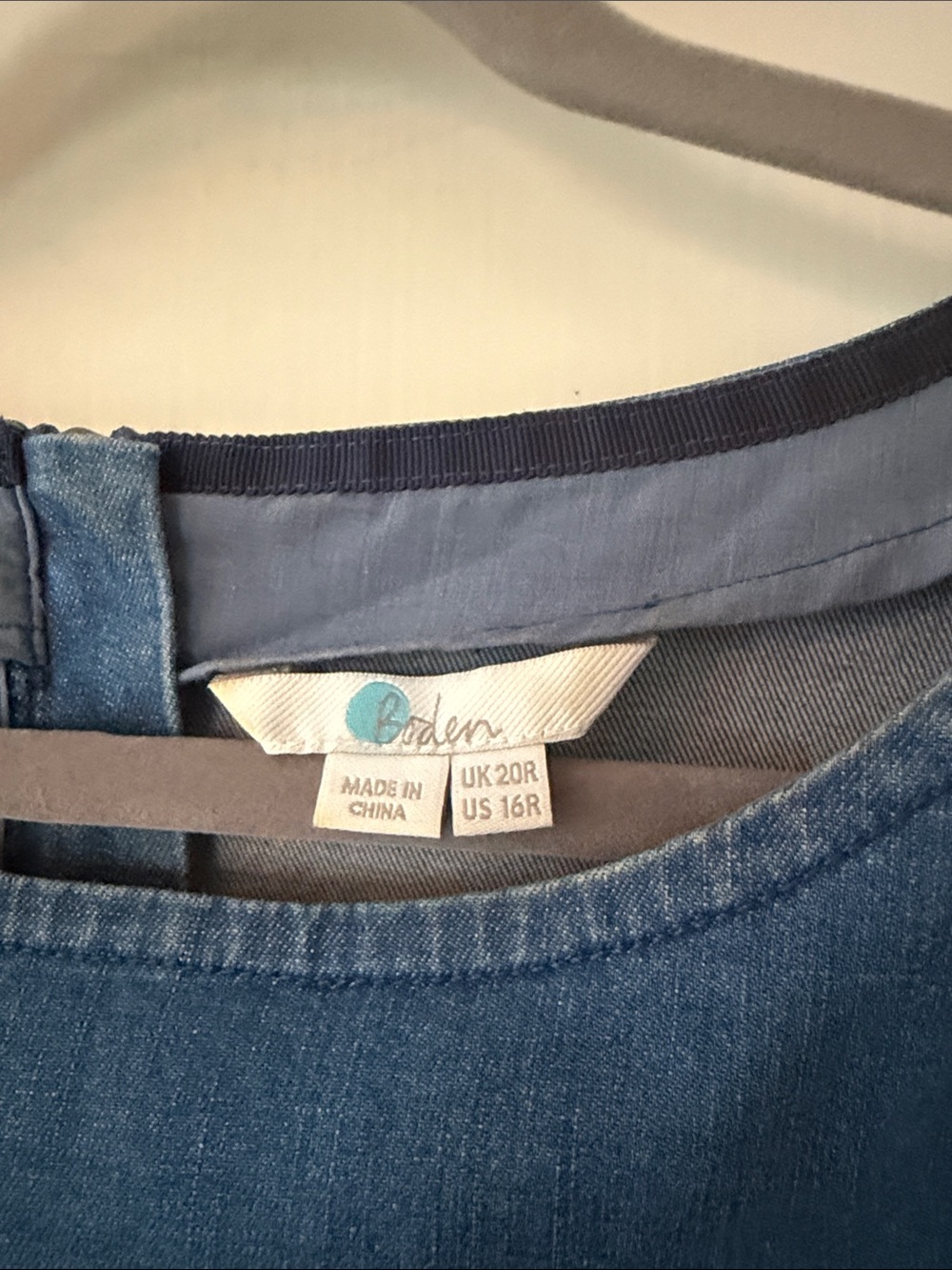 Boden Indigo Denim Shift Midi Dress - Picture 3 of 6